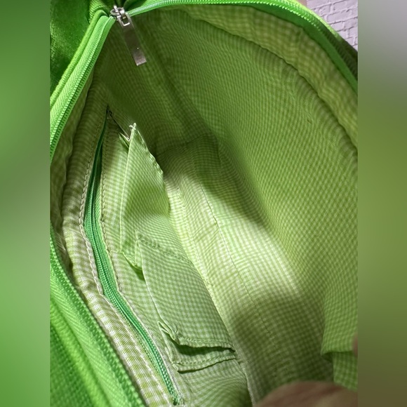 Kate Spade Green and White Floral Tote w rhinestones & Bamboo Handles - EUC Rare - Picture 13 of 16